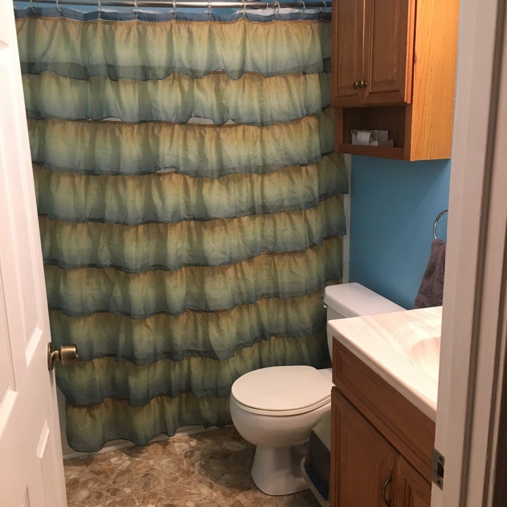 Ruffle shower curtain